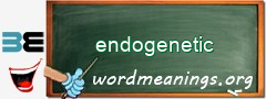 WordMeaning blackboard for endogenetic